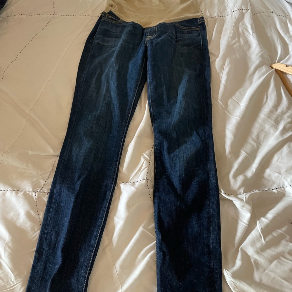 7 for all mankind medium rinse straight leg maternity jeans